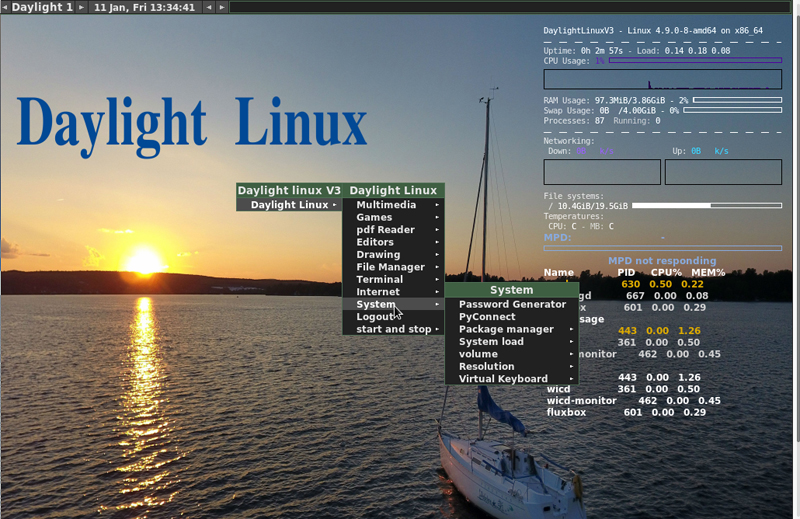 Daylight Linux Menu